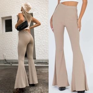 Princess Polly Rita Roberts Flares Tan - Size 4
